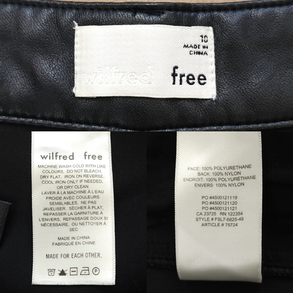 Aritzia Wilfred 10 Black Vegan Leather High Rise Buttonfly Modern Cargo Pant - Picture 10 of 10